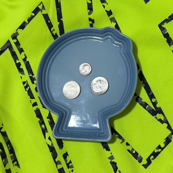 NEW LE CREUSET SANRIO LITTLE TWIN STARS BLUE DISH PLATE POCKET CHANGE CHIP CANDY - Picture 7 of 12